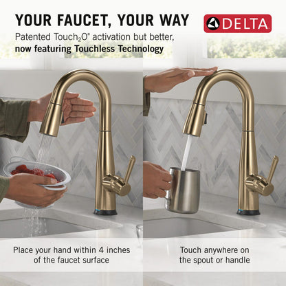 Delta Essa Single Handle Pull-down Bar/Prep Faucet with Touchless Technology