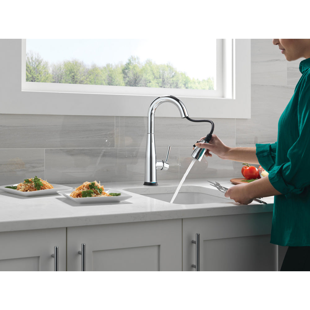 Delta Essa Single Handle Pull-down Bar/Prep Faucet with Touchless Technology