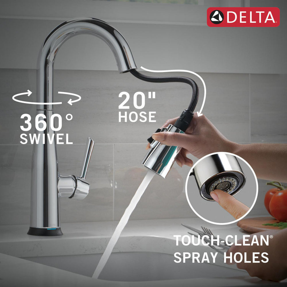 Delta Essa Single Handle Pull-down Bar/Prep Faucet with Touchless Technology