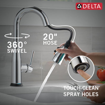 Delta Essa Single Handle Pull-down Bar/Prep Faucet with Touchless Technology