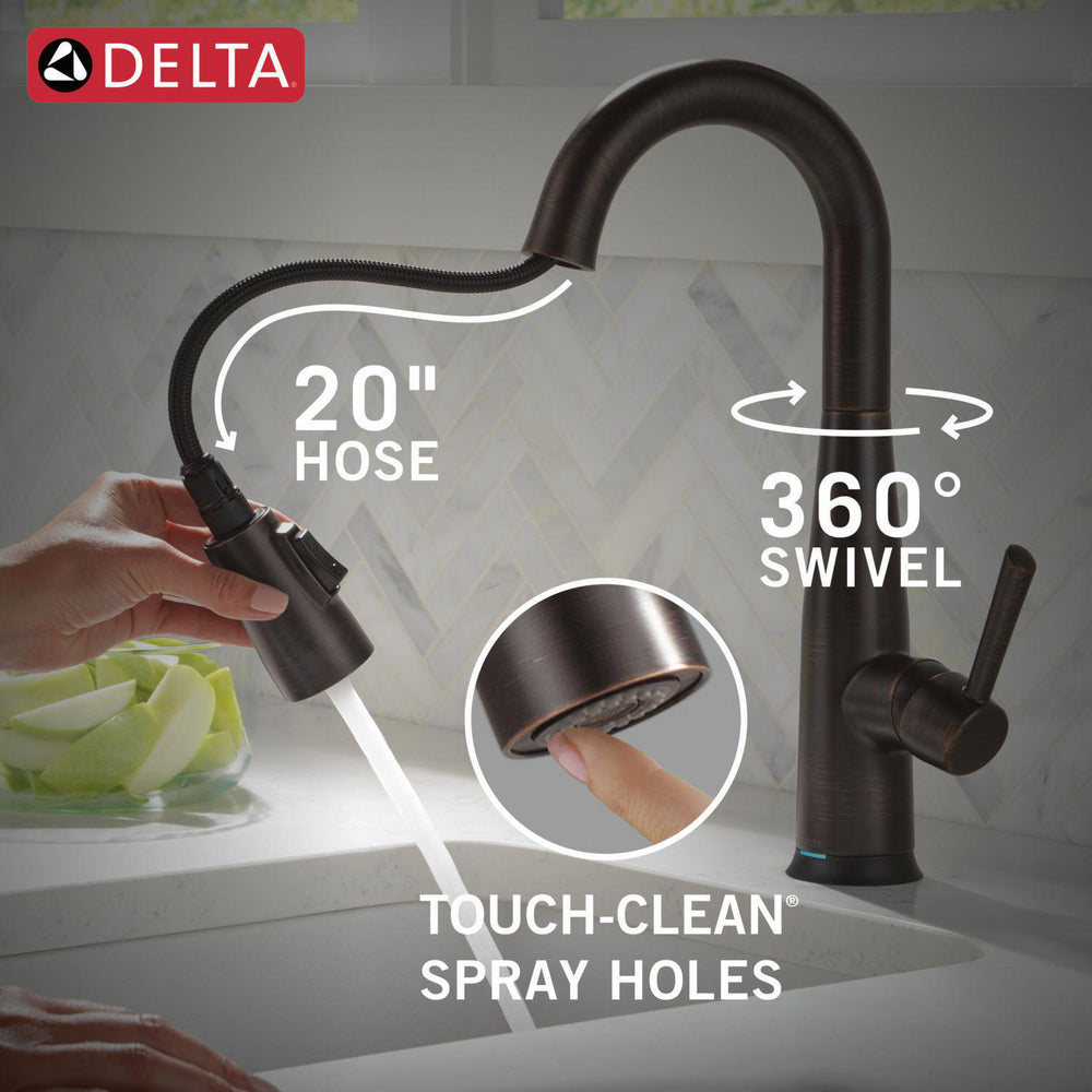 Delta Essa Single Handle Pull-down Bar/Prep Faucet with Touchless Technology