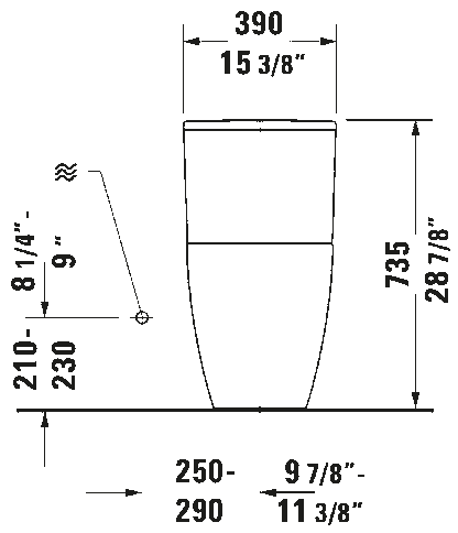 Duravit Bento Starck Box Rimless Elongated One-Piece Toilet 1.32/0.92 GPF- Less Seat