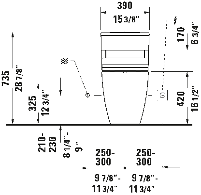 Duravit Bento Starck Box Rimless Elongated One-Piece Toilet 1.32/0.92 GPF- Less Seat