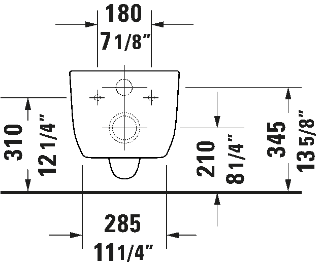 Duravit Aurena ADA Compliant Elongated Wall Mounted Toilet