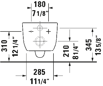 Duravit Aurena ADA Compliant Elongated Wall Mounted Toilet
