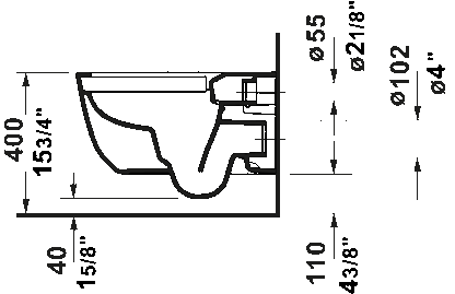 Duravit Aurena ADA Compliant Elongated Wall Mounted Toilet