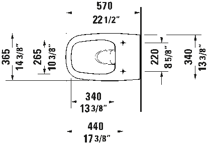 Duravit Aurena ADA Compliant Elongated Wall Mounted Toilet