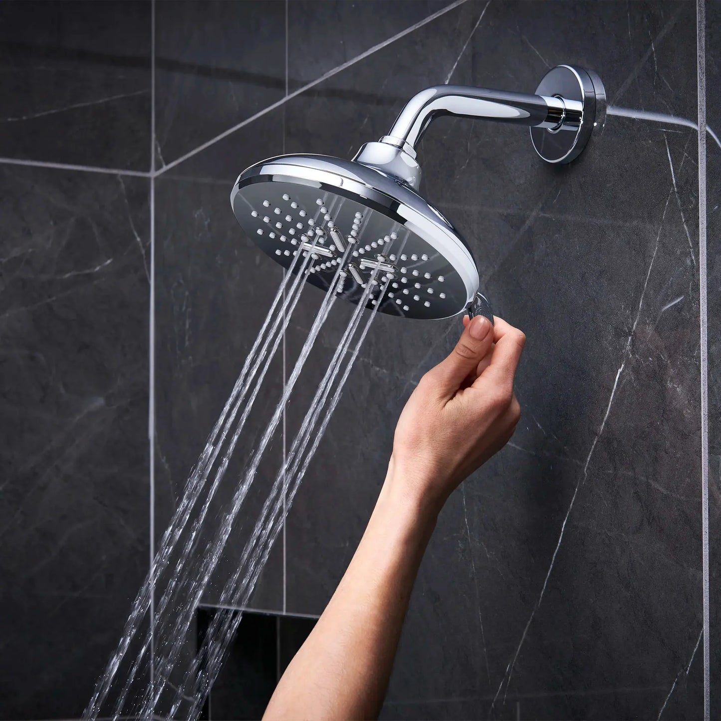 Grohe Rainshower SmartActive Shower Head, 6-1/2" - 3 Sprays, 1.75 GPM (6.6 L/min) - 26789