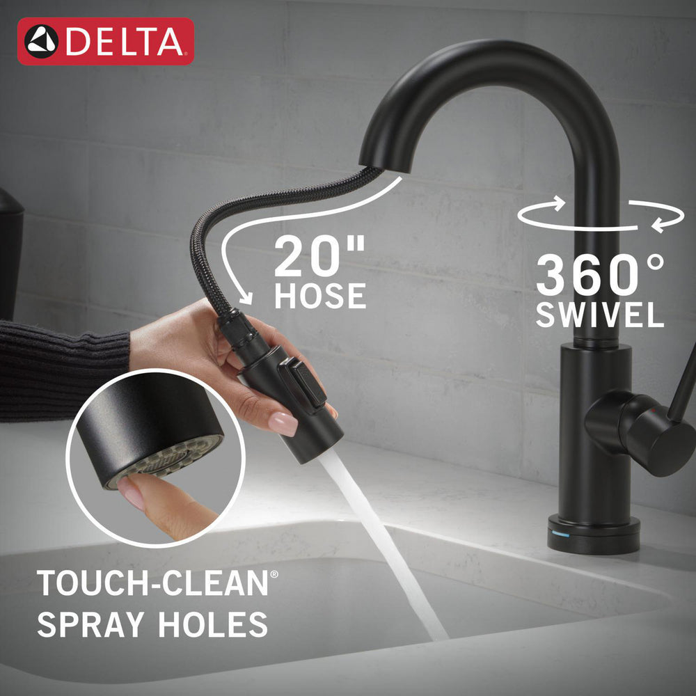 Delta Trinsic Single Handle Pull-Down Bar / Prep Faucet with Touch2O Technology - 9959T