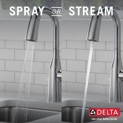 Delta Stryke Single Handle Pull-Down Bar/Prep Faucet - 9976