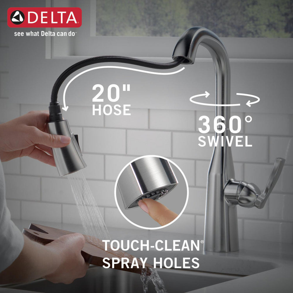 Delta Stryke Single Handle Pull-Down Bar/Prep Faucet - 9976