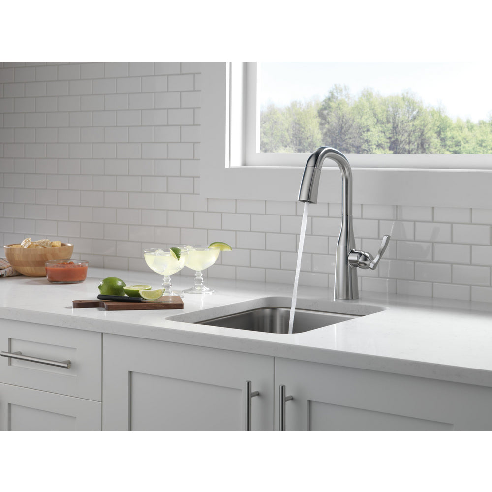 Delta Stryke Single Handle Pull-Down Bar/Prep Faucet - 9976