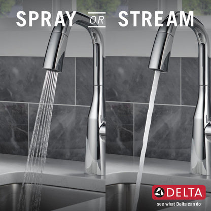 Delta Stryke Single Handle Pull-Down Bar/Prep Faucet - 9976