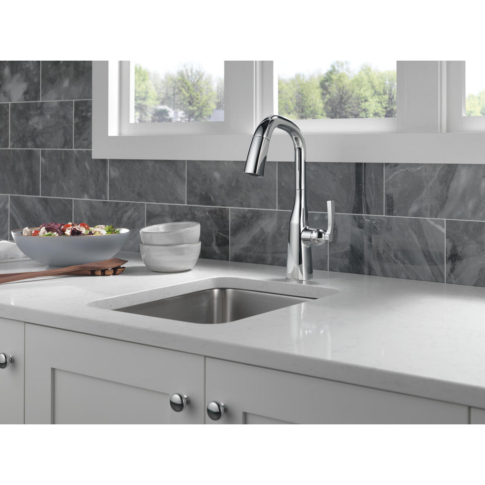 Delta Stryke Single Handle Pull-Down Bar/Prep Faucet - 9976