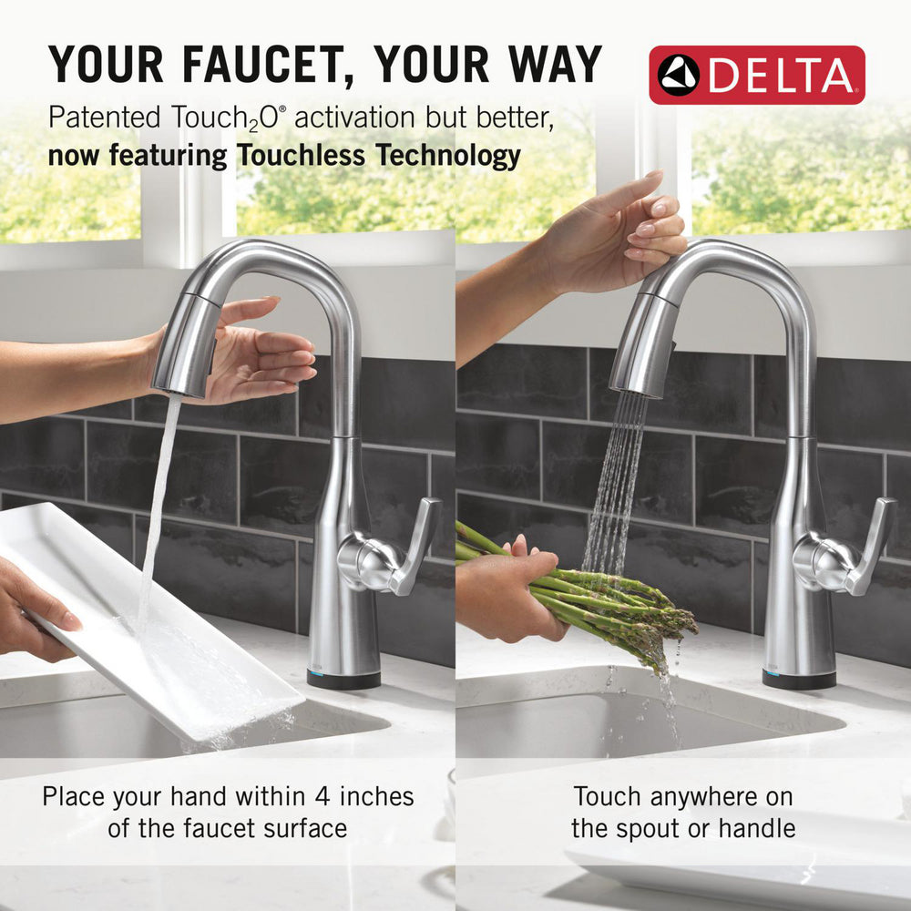 Delta Stryke Touchless Pulldown Bar Faucet - 9976TL