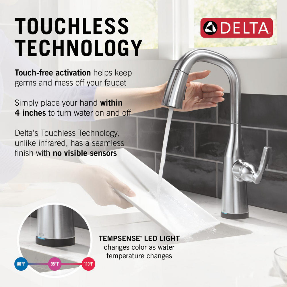 Delta Stryke Touchless Pulldown Bar Faucet - 9976TL