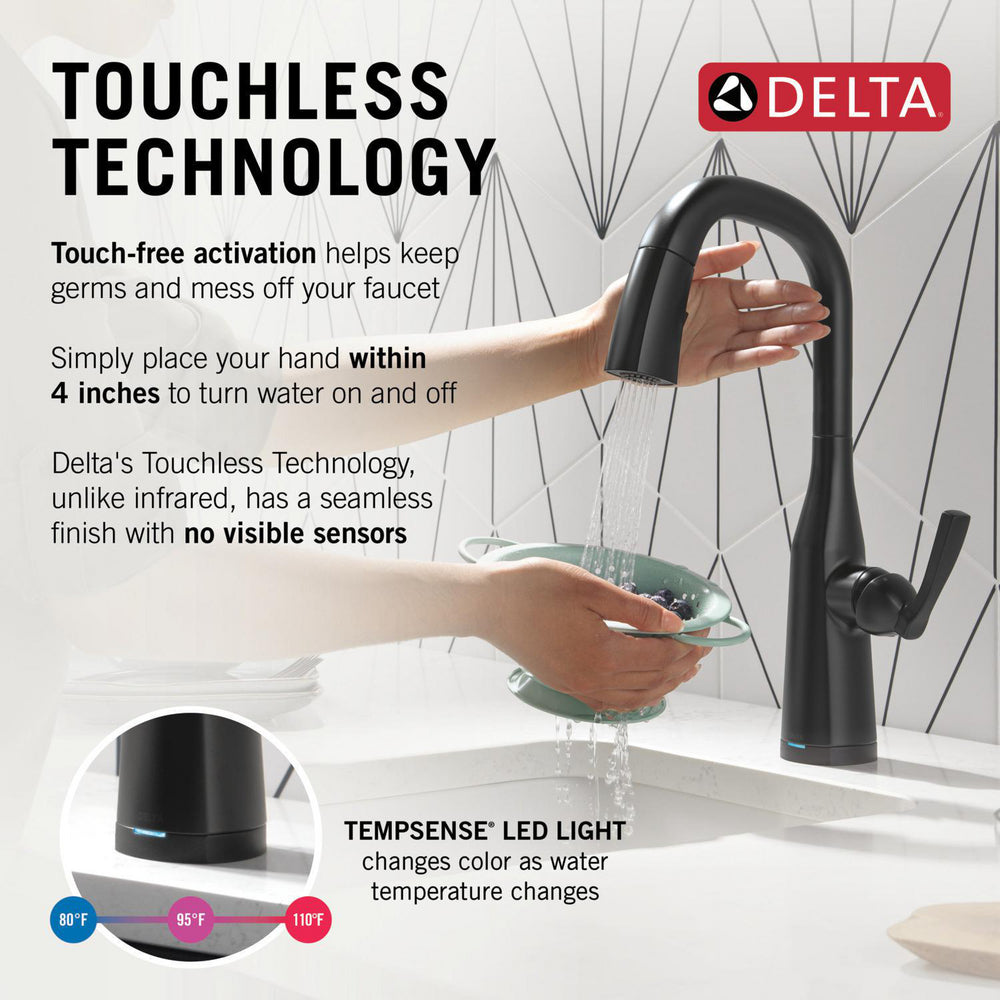 Delta Stryke Touchless Pulldown Bar Faucet - 9976TL