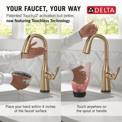 Delta Stryke Touchless Pulldown Bar Faucet - 9976TL