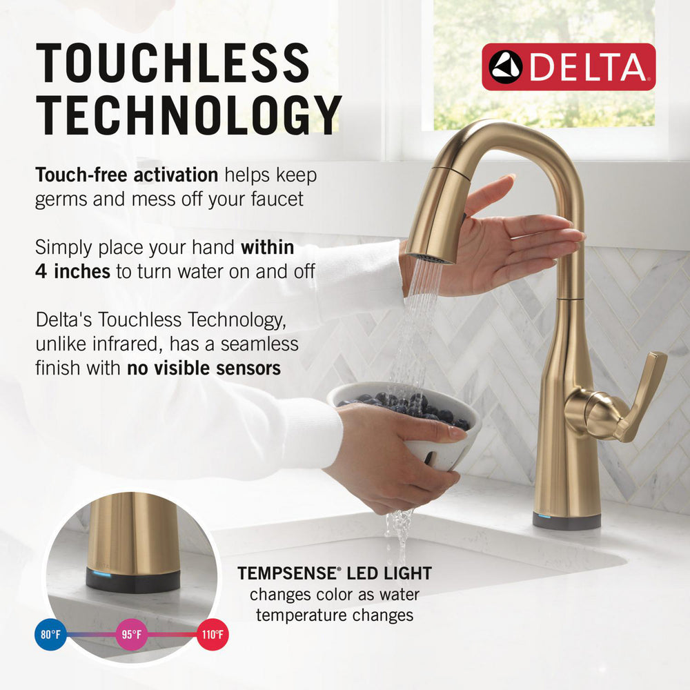 Delta Stryke Touchless Pulldown Bar Faucet - 9976TL