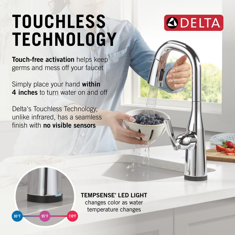 Delta Stryke Touchless Pulldown Bar Faucet - 9976TL