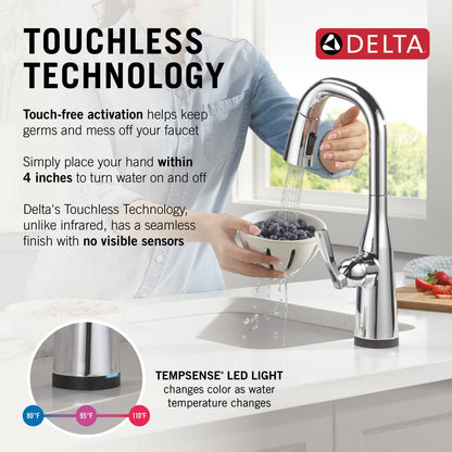 Delta Stryke Touchless Pulldown Bar Faucet - 9976TL