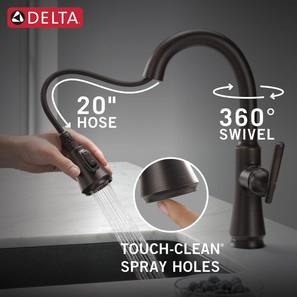 Delta Coranto Single Handle Pull Down Bar/Prep Faucet with Touch2O Technology - 9979T