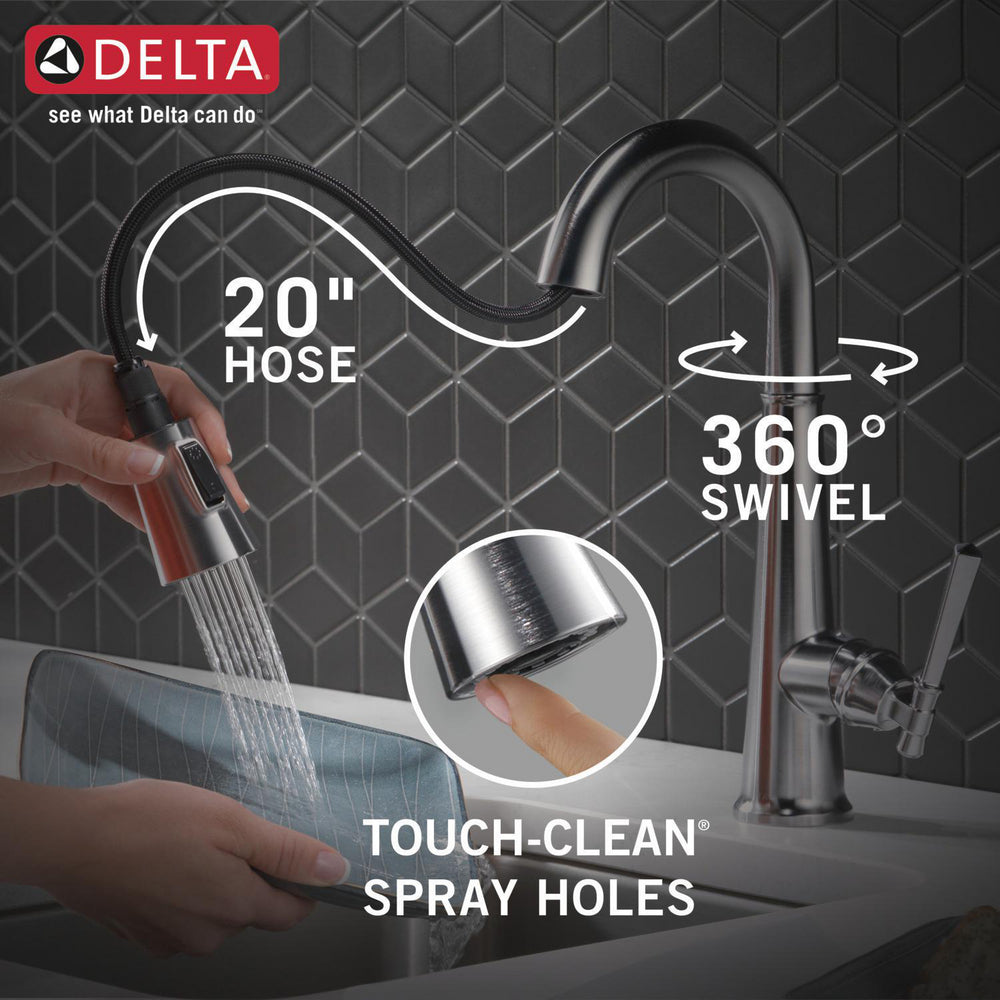 Delta Emmeline Single Handle Pull Down Bar/Prep Faucet - 9982