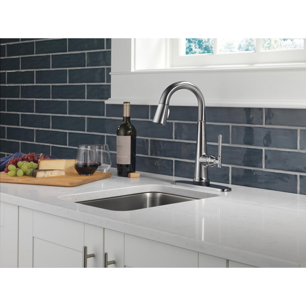 Delta Emmeline Single Handle Pull Down Bar/Prep Faucet with Touch2O Technology - 9982T