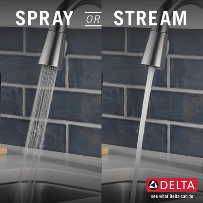 Delta Emmeline Single Handle Pull Down Bar/Prep Faucet with Touch2O Technology - 9982T