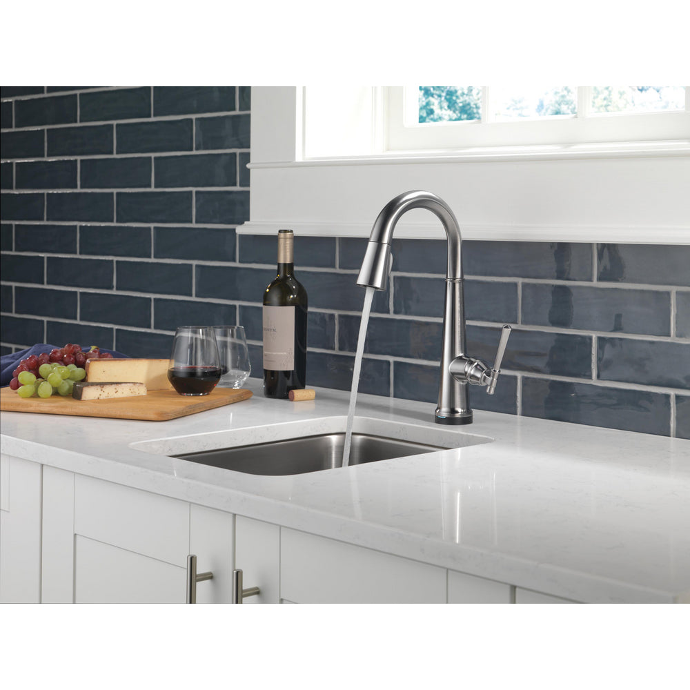 Delta Emmeline Single Handle Pull Down Bar/Prep Faucet with Touch2O Technology - 9982T