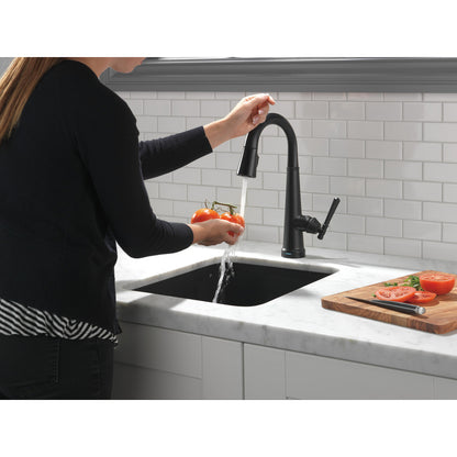 Delta Emmeline Single Handle Pull Down Bar/Prep Faucet with Touch2O Technology - 9982T