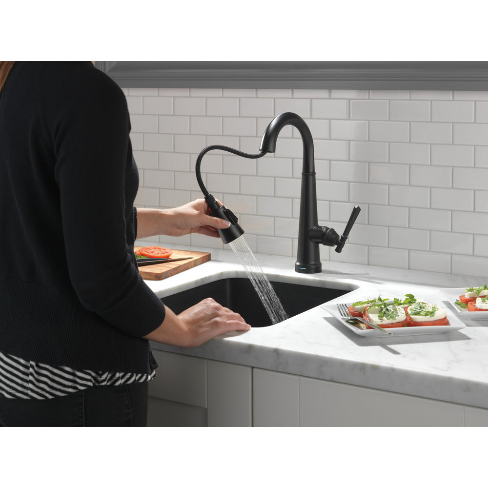 Delta Emmeline Single Handle Pull Down Bar/Prep Faucet with Touch2O Technology - 9982T