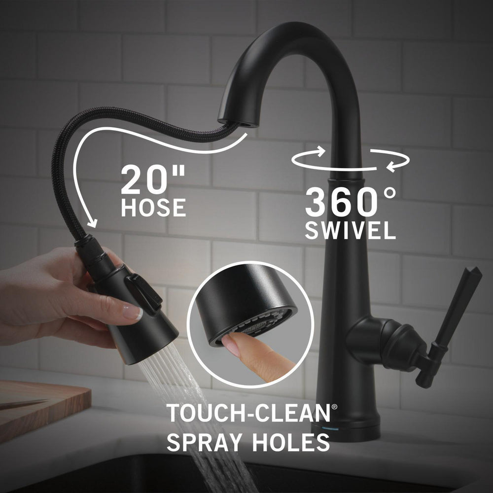 Delta Emmeline Single Handle Pull Down Bar/Prep Faucet with Touch2O Technology - 9982T
