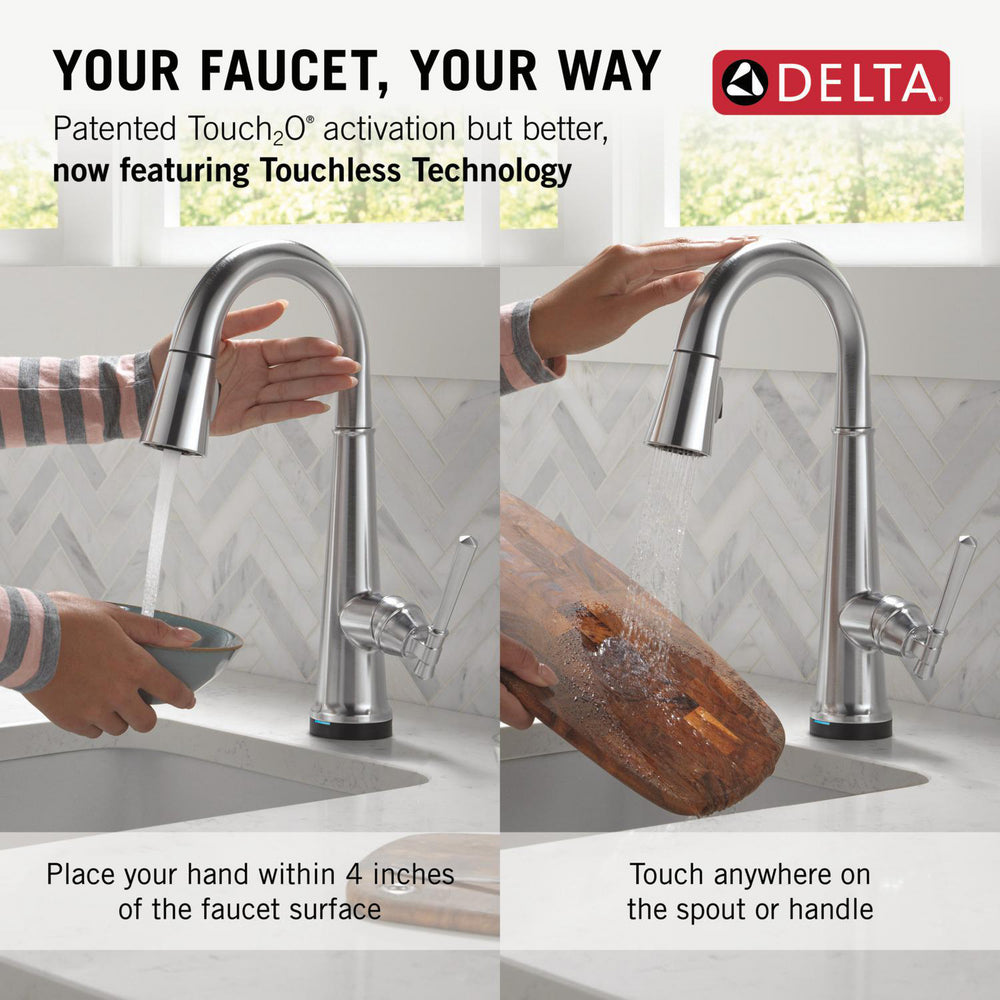 Delta Emmeline Touchless Pulldown Bar Faucet -9982TL