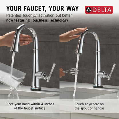 Delta Emmeline Touchless Pulldown Bar Faucet -9982TL