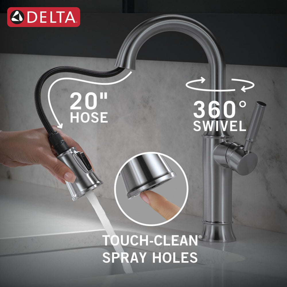 Delta Renaldi Single Handle Pull-Down Bar / Prep Faucet - 9984