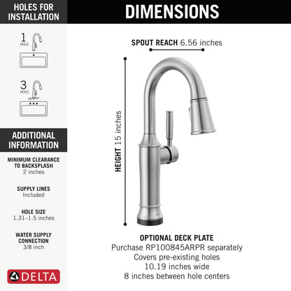 Delta Renaldi Touch2O Bar / Prep Faucet with Touchless Technology - 9984TL