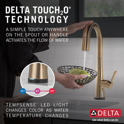 Delta Monrovia Single Handle Pull-Down Bar/Prep Faucet with Touch2O Technology - 9991T