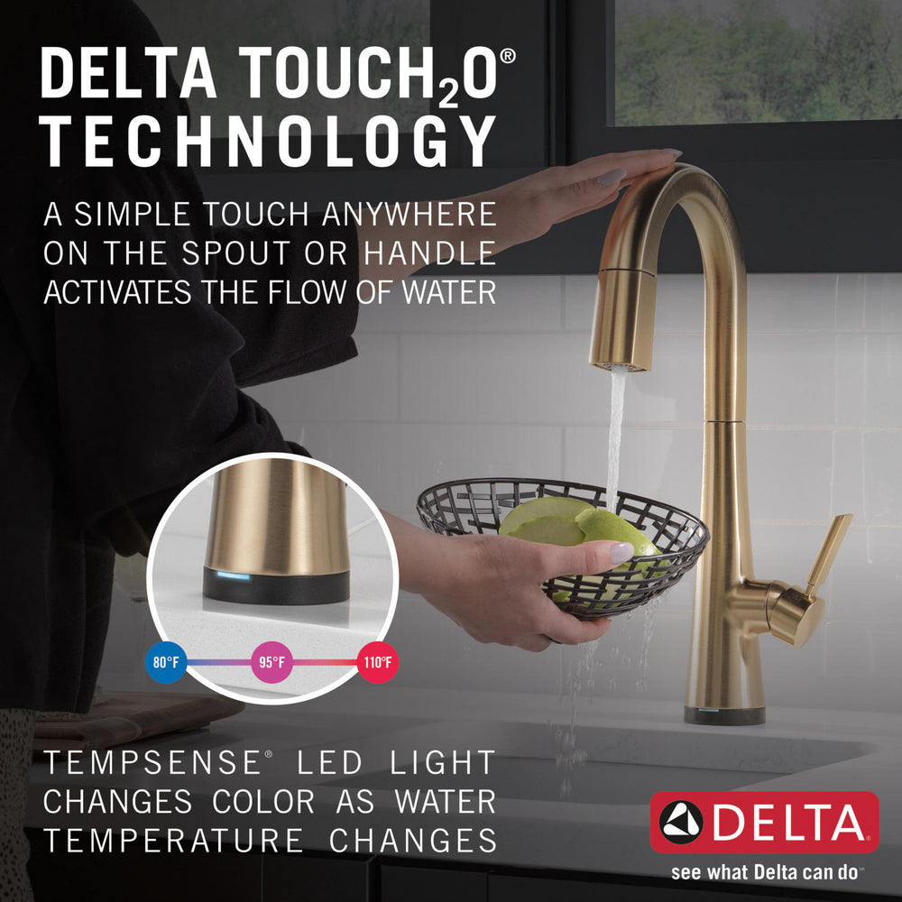 Delta Monrovia Single Handle Pull-Down Bar/Prep Faucet with Touch2O Technology - 9991T