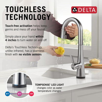 Delta Monrovia Touchless Pulldown Bar Faucet - 9991TL