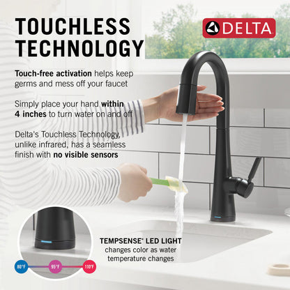 Delta Monrovia Touchless Pulldown Bar Faucet - 9991TL