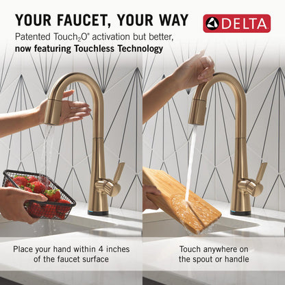 Delta Monrovia Touchless Pulldown Bar Faucet - 9991TL