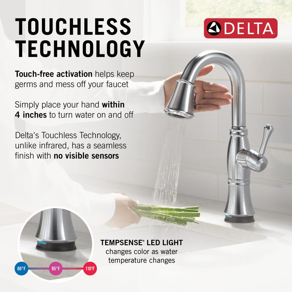Delta Cassidy Touchless Pulldown Bar Faucet - 9997TL