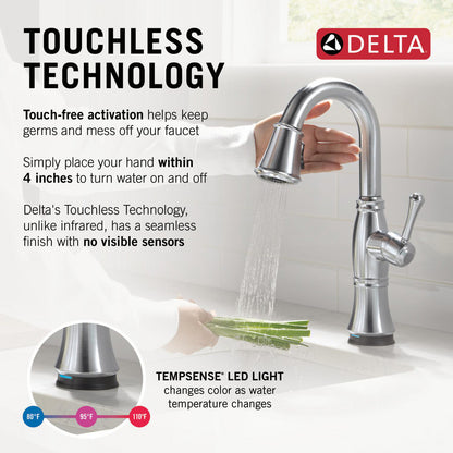 Delta Cassidy Touchless Pulldown Bar Faucet - 9997TL
