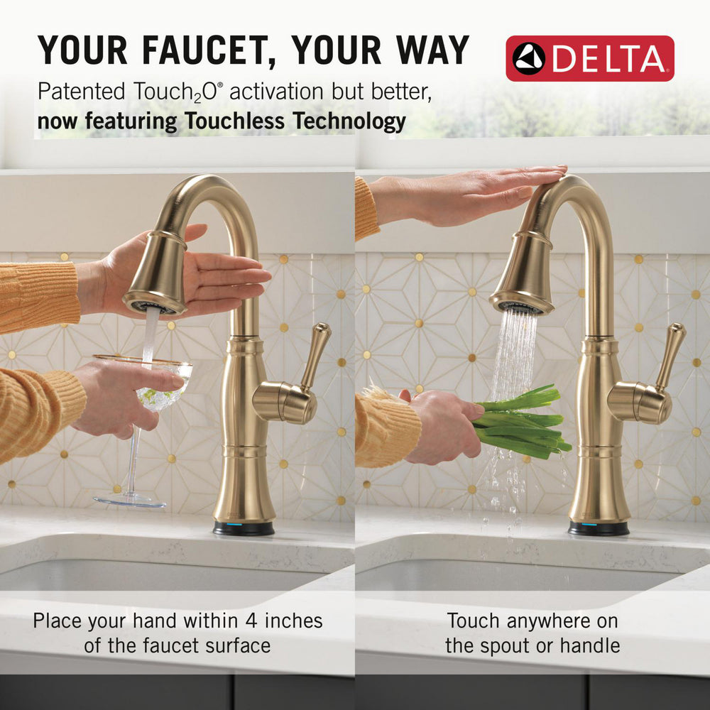 Delta Cassidy Touchless Pulldown Bar Faucet - 9997TL