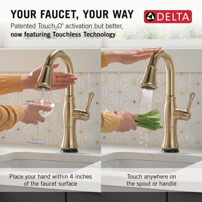 Delta Cassidy Touchless Pulldown Bar Faucet - 9997TL