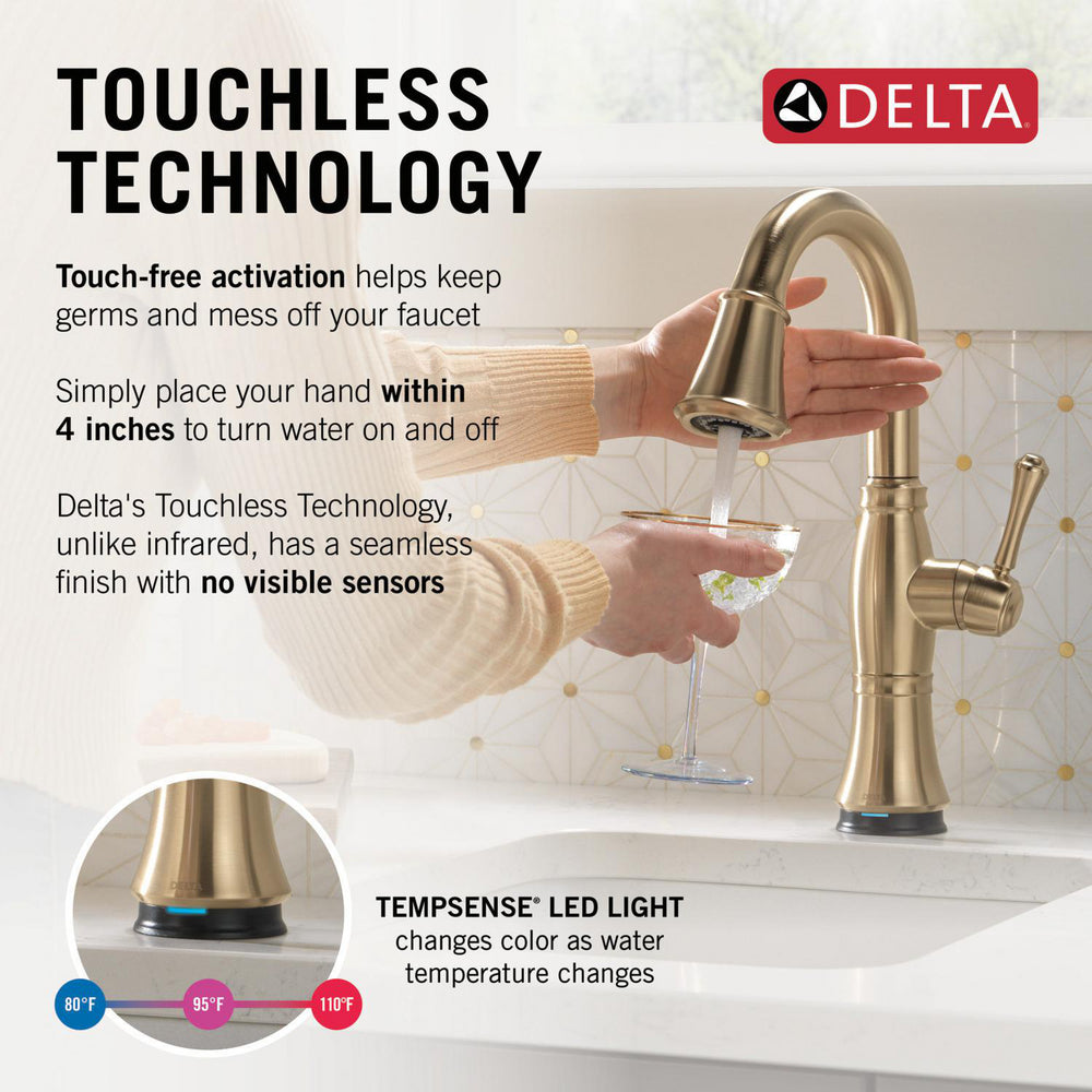 Delta Cassidy Touchless Pulldown Bar Faucet - 9997TL