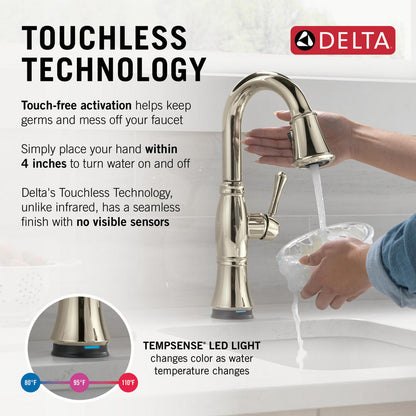 Delta Cassidy Touchless Pulldown Bar Faucet - 9997TL
