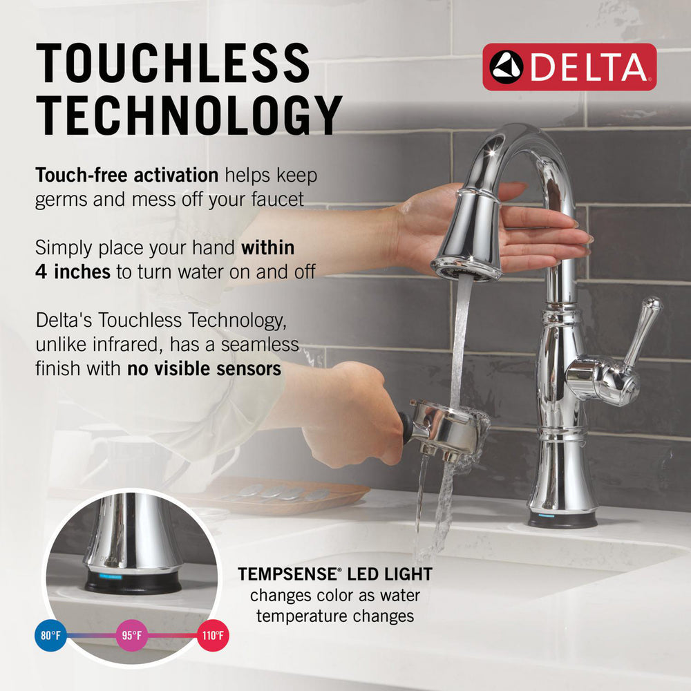 Delta Cassidy Touchless Pulldown Bar Faucet - 9997TL