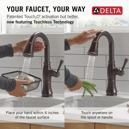 Delta Cassidy Touchless Pulldown Bar Faucet - 9997TL